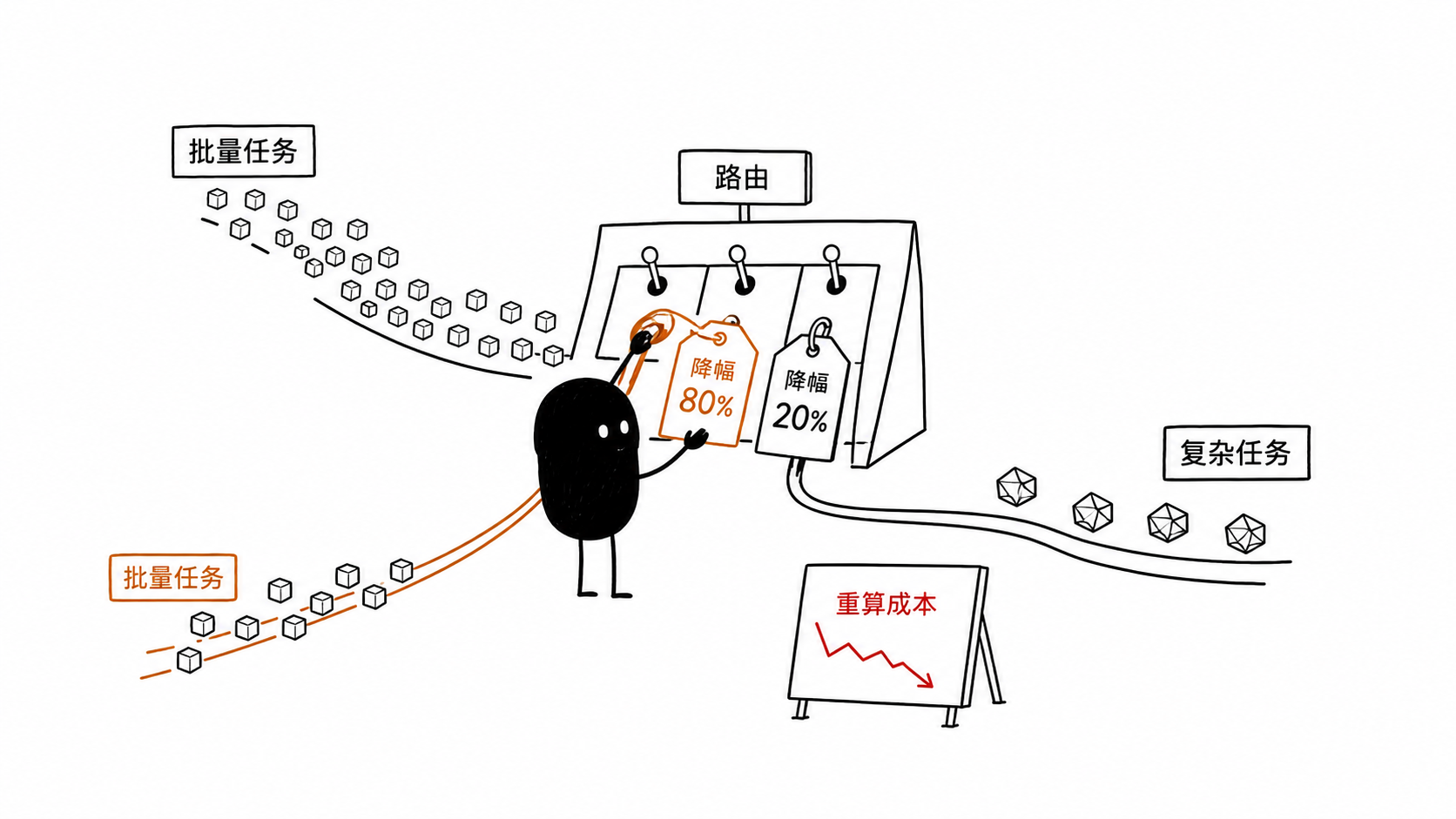小黑根据任务价值和新价格重新调整模型路由