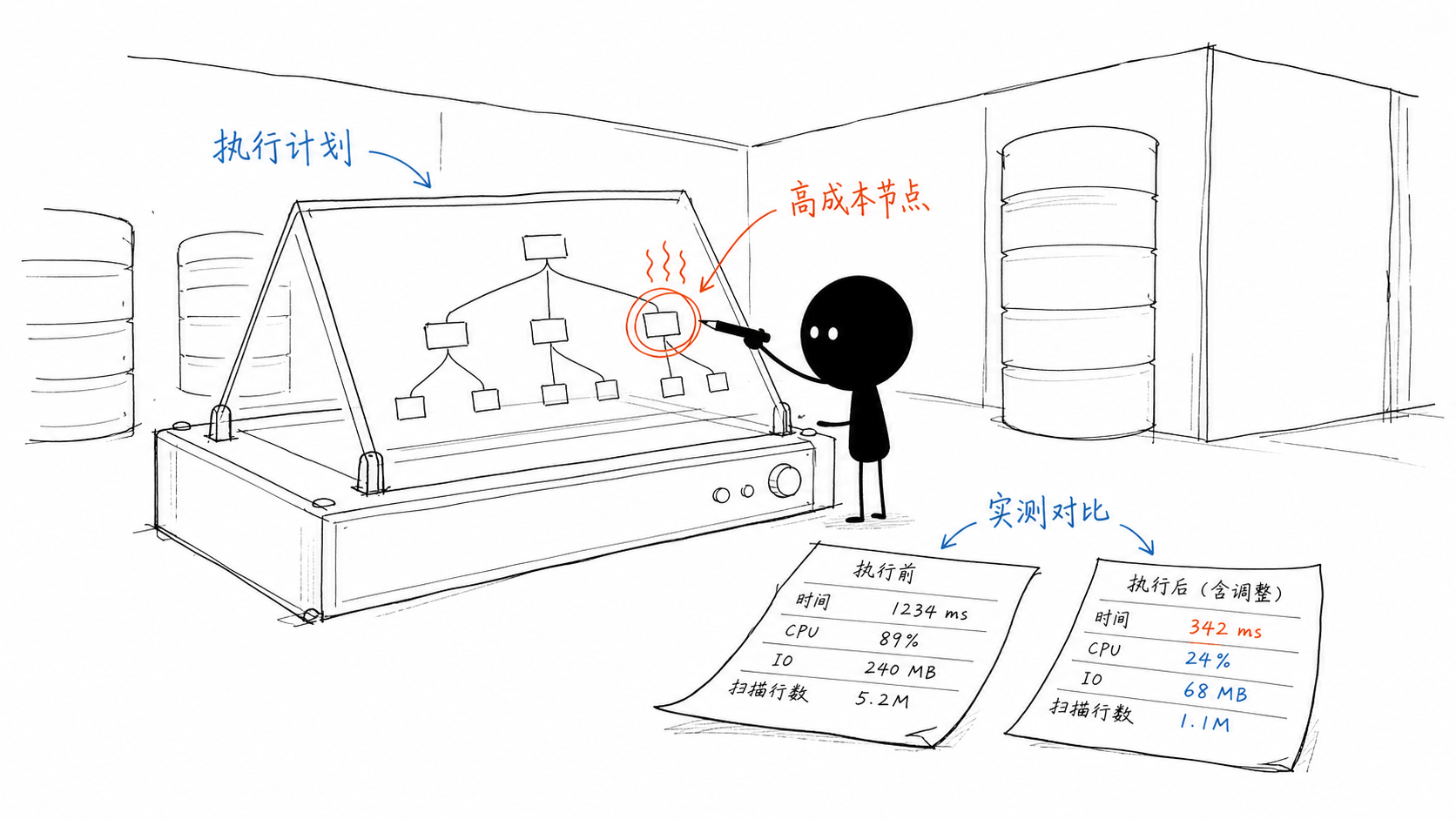 小黑操作数据库透视设备并圈出异常发热的扫描节点