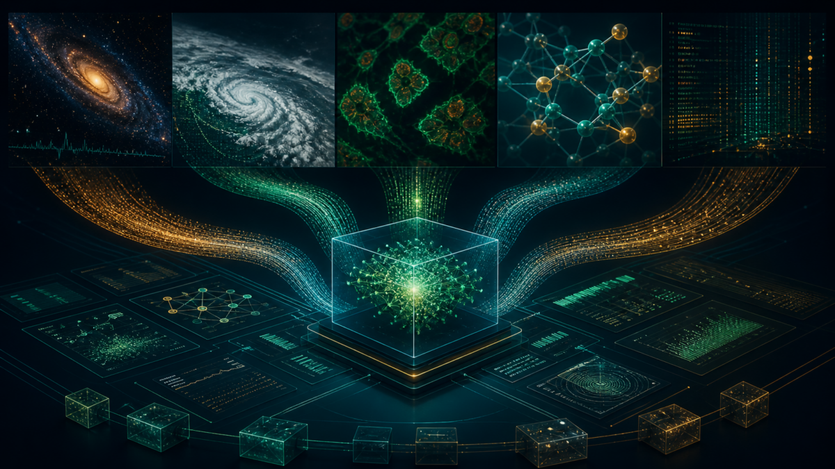 来自不同学科的研究数据通过可审计 AI 工作台汇聚成实验与分析成果